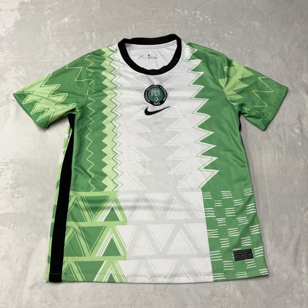 Nike Nigeria 2020 Home Jersey Vaporknit Short Sleeve White Green CT4219-100 Sz S